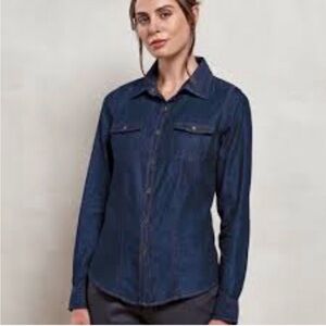 Talbots Dark Chambray Button-up Shirt Size Small